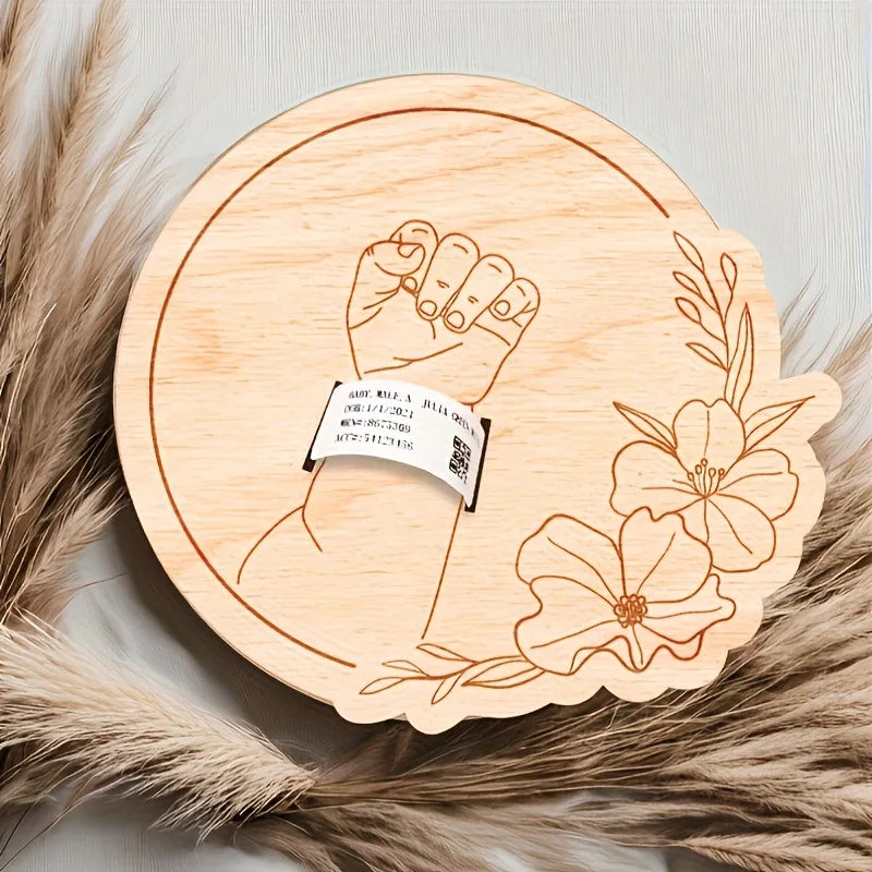 Personalised Wooden Baby Name Keepsake – Newborn Photo Prop & Nursery Plaque