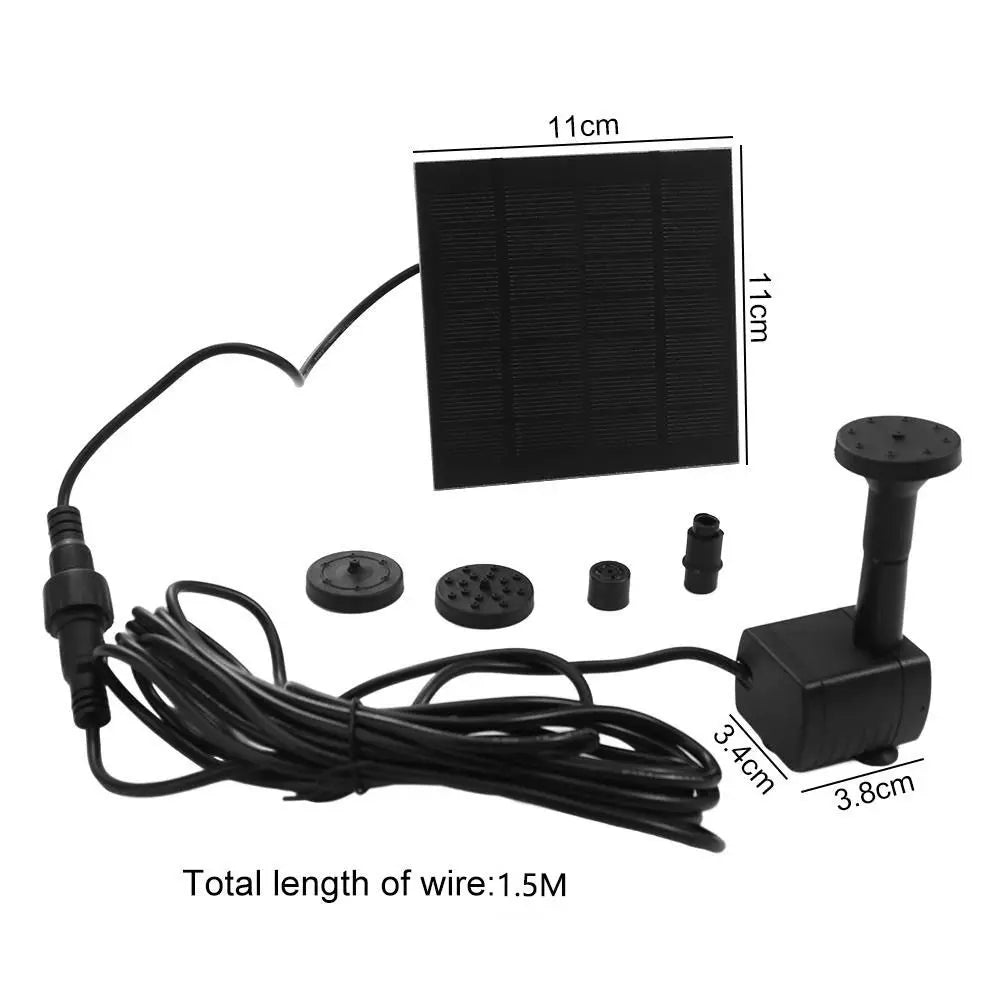 1.4W Mini Solar Fountain Pump Kit – Solar Water Pump for Bird Baths & Garden Ponds