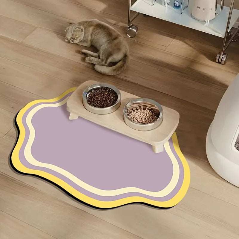 Absorbent Pet Feeding Mat – Quick-Dry Non-Slip Food & Water Bowl Placemat for Cats & Dogs – 30 × 40cm