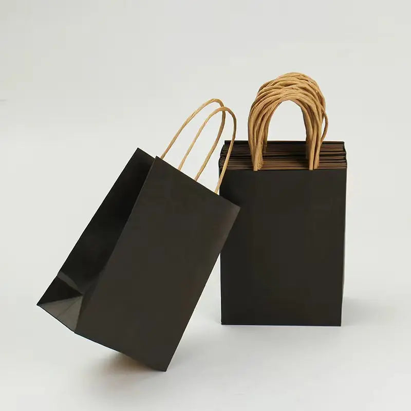 Kraft Paper Shopping Bags with Handles – Brown, White & Black Gift Bags (Small, Medium & Large)