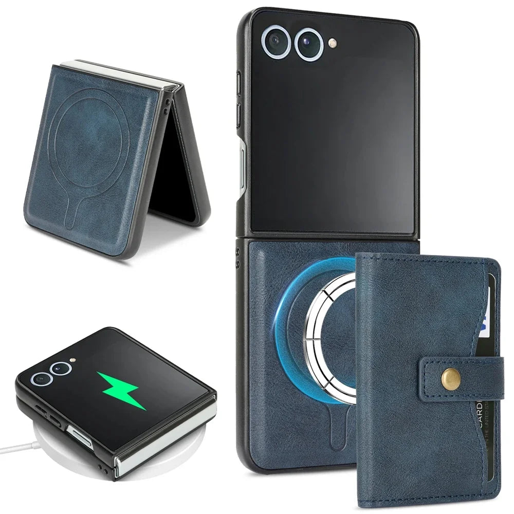 Wallet Leather Case for the Samsung Galaxy Z Flip7 (4 colours available)