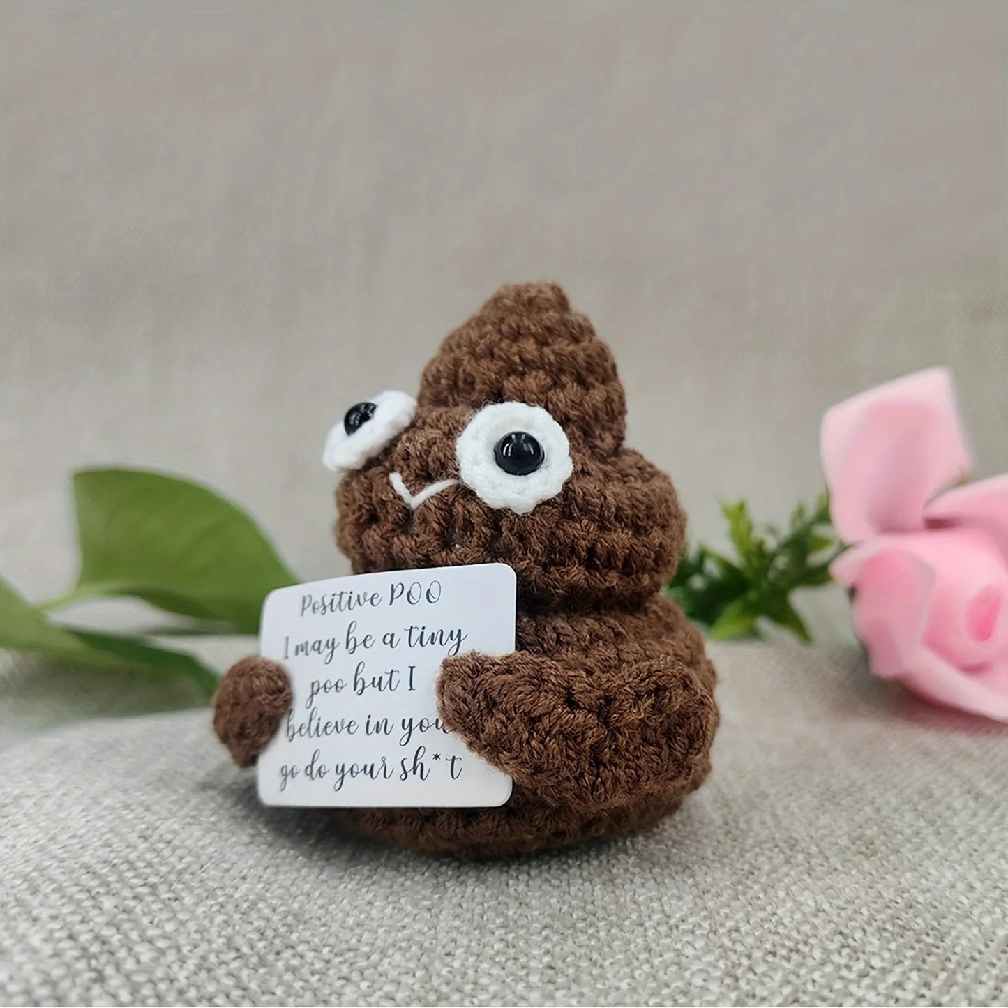 Positive Poo Mini Crochet Emotional Support Plush