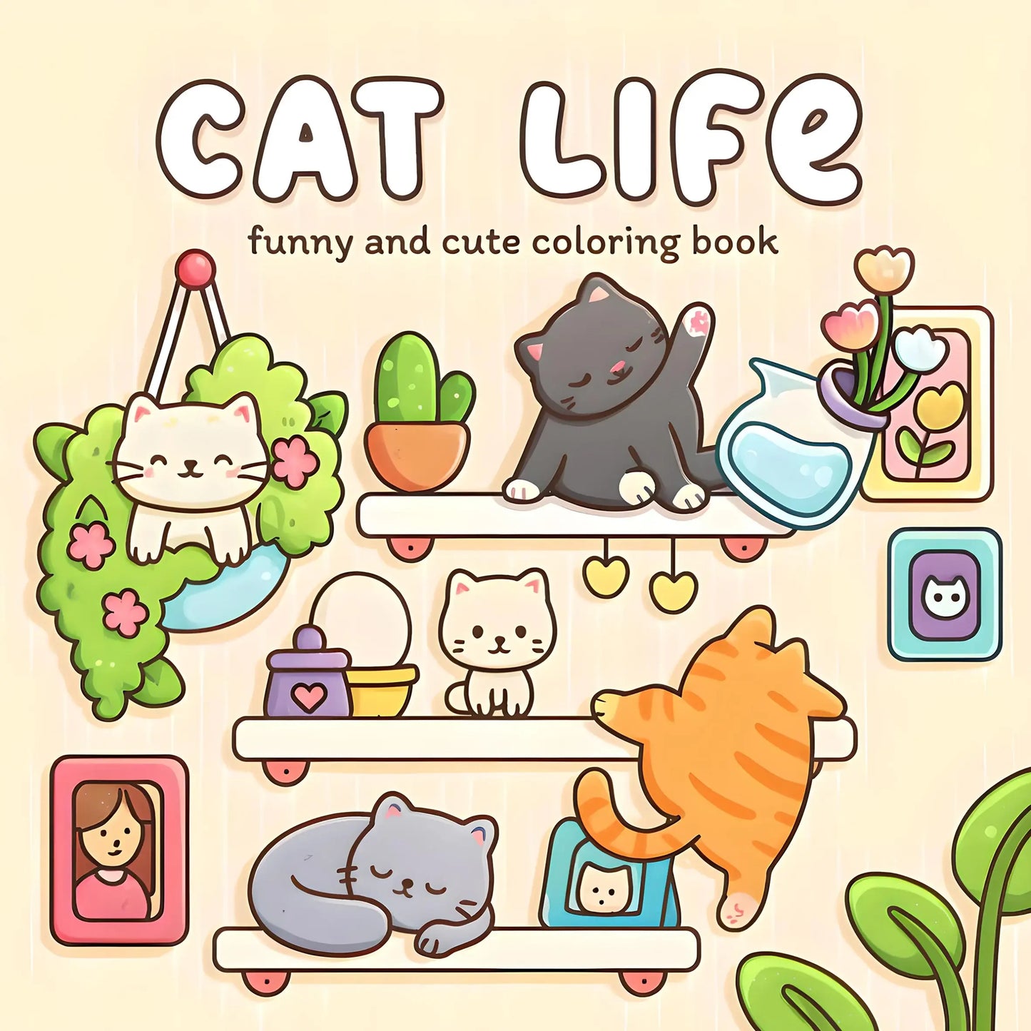 Cat Moments Adult Colouring Book – Relaxing Cat-Themed Colouring Book
