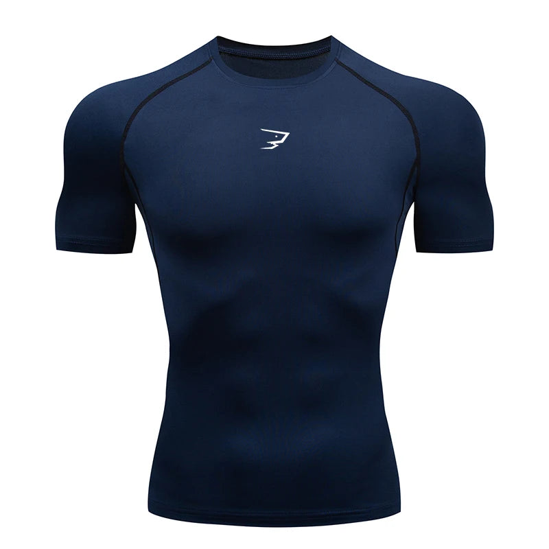 Men's Short Sleeve Compression T-Shirt โ Quick-Dry Athletic Gym & Running Top