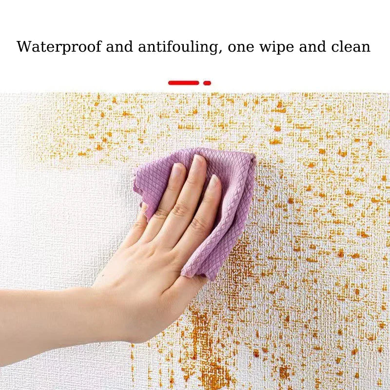 3D Linen Waterproof Self-Adhesive Wall Paper (5 colours available)