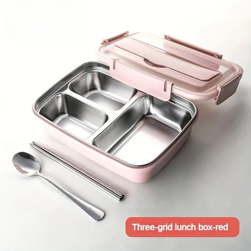 Stainless Steel Bento Lunch Box – 3 Compartment Food Container