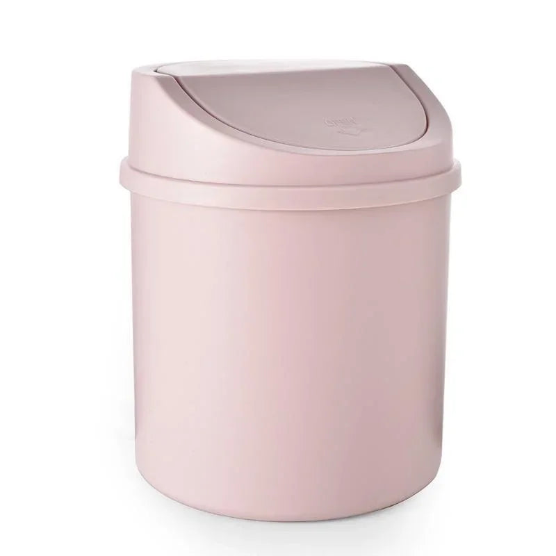 Mini Desktop Rubbish Bin with Flip Lid – Small Plastic Waste Bin for Desk, Bedroom & Bathroom