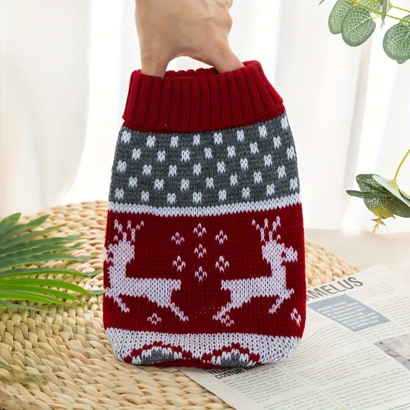 Christmas Knitted Pet Sweater for Dogs & Cats – Festive Winter Jumper for Small Pets