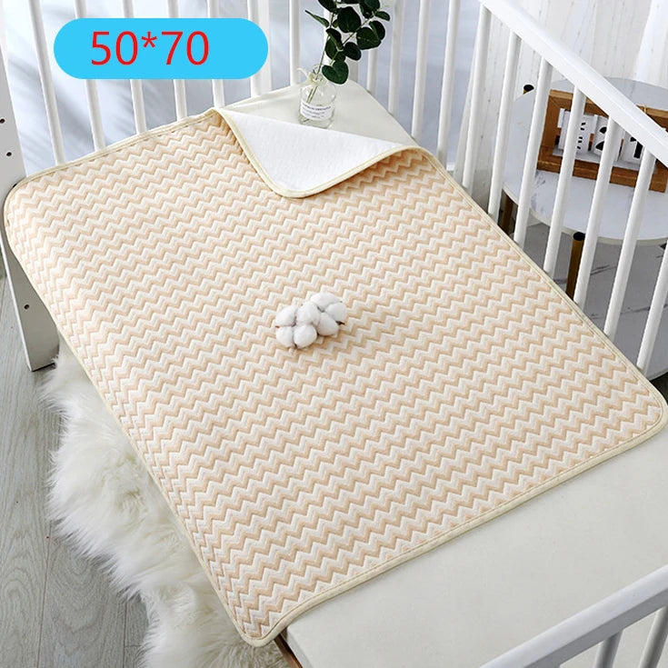 Reusable Waterproof Baby Changing Mat – 50 × 70cm Cotton Nappy Change Pad