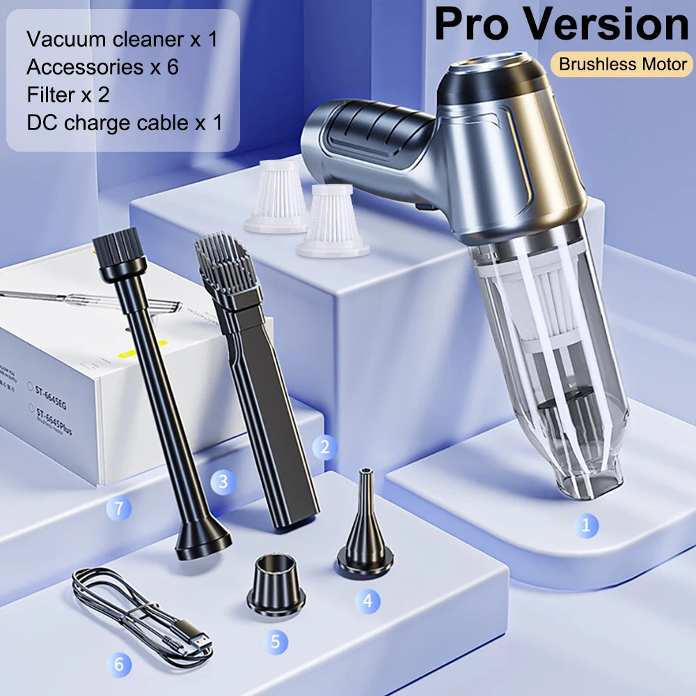 Portable Handheld Car Vacuum – Wireless High Suction Cleaner
