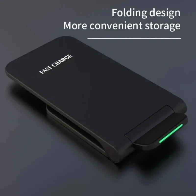 Foldable Wireless Charger Stand – Fast Charging Dock for iPhone & Android
