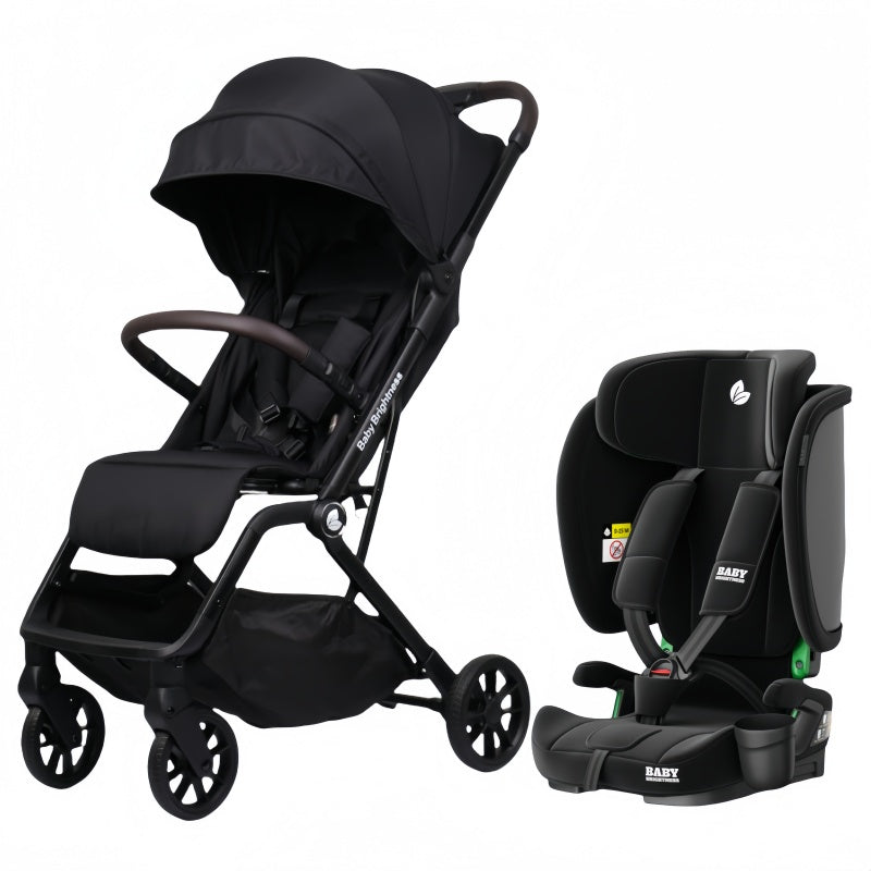 Baby Brightness SwiftGo Compact Travel Pram and Portable Travel Booster Car Seat Black