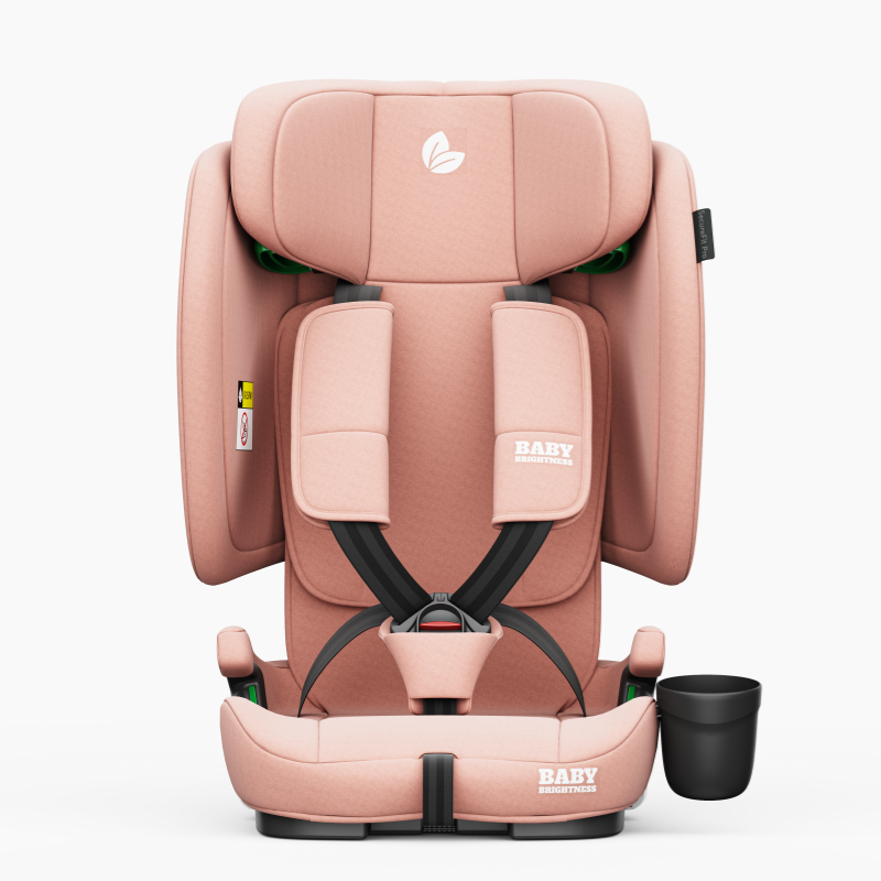 Baby Brightness AirGo Lightweight Compact Travel Pram and Portable ISOFIX Travel Booster Car Seat Pink