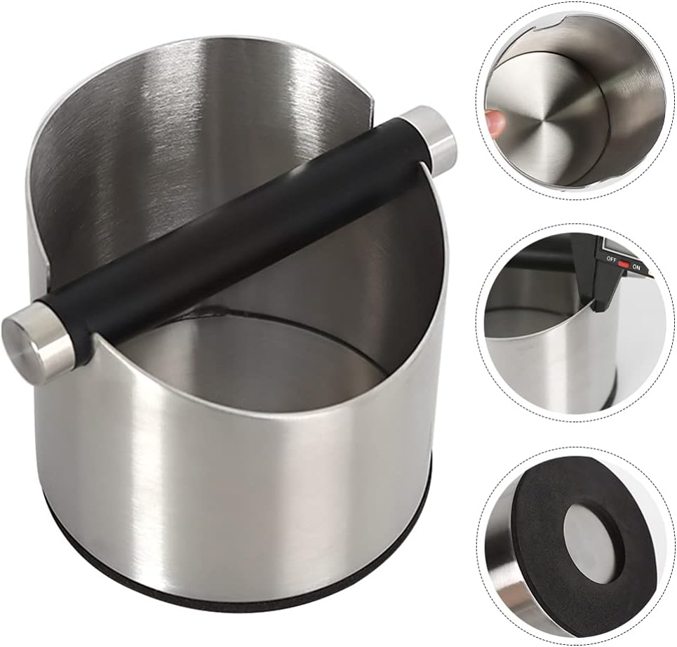 Coffee Knock Box Espresso Grinds Waste Container Tamper Bin Stainless Steel - salelink.co.nz