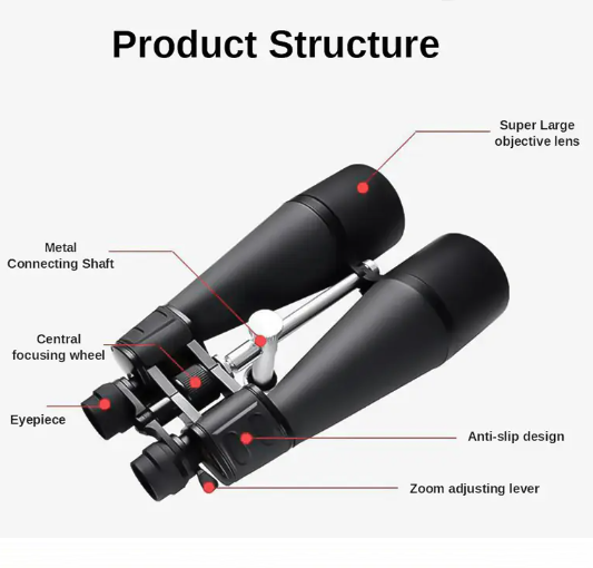 80MM Objective Lens 16MM Precision Eyepiece Variable 30x Professional Telescope