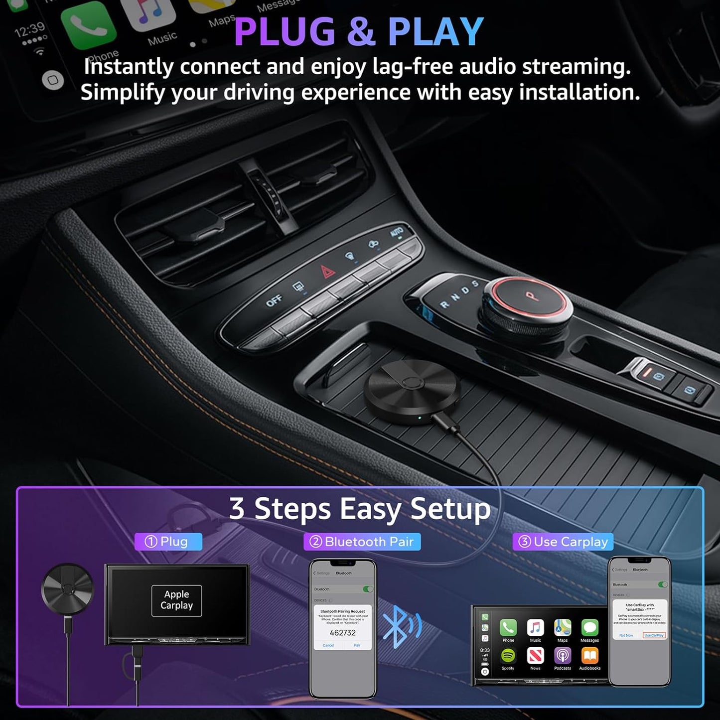 Wireless CarPlay Adapter for iPhone lOS 6 and above