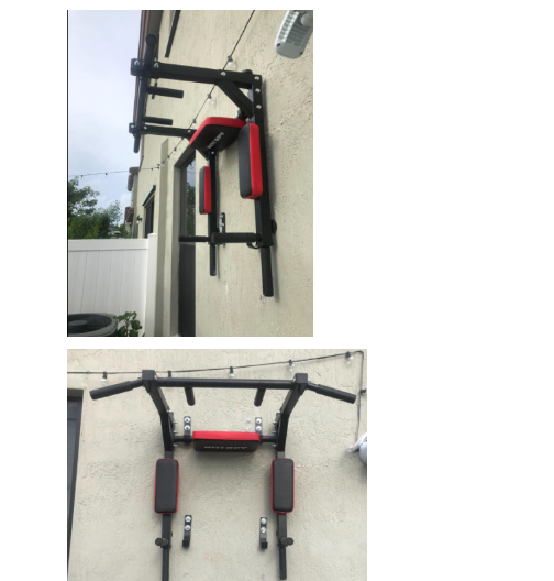 Pull Up Bar and Dip Station - Black + Red - salelink.co.nz