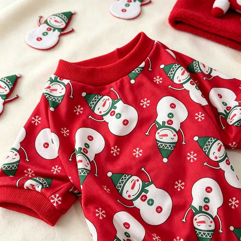 Christmas Snowman Dog & Cat Pyjamas – Cute Festive Pet Onesie Costume