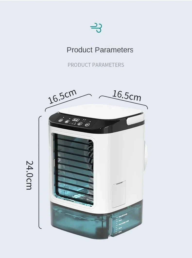 Portable USB Mini Air Cooler – Quiet Desktop Cooling Fan with Humidifier & Mist Spray