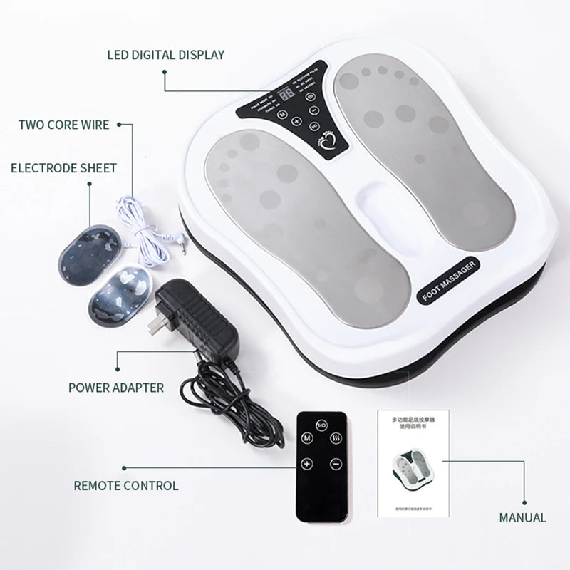 Wireless EMS Heated Foot Massager – Adjustable Foot Stimulation Machine with Electrode Pads