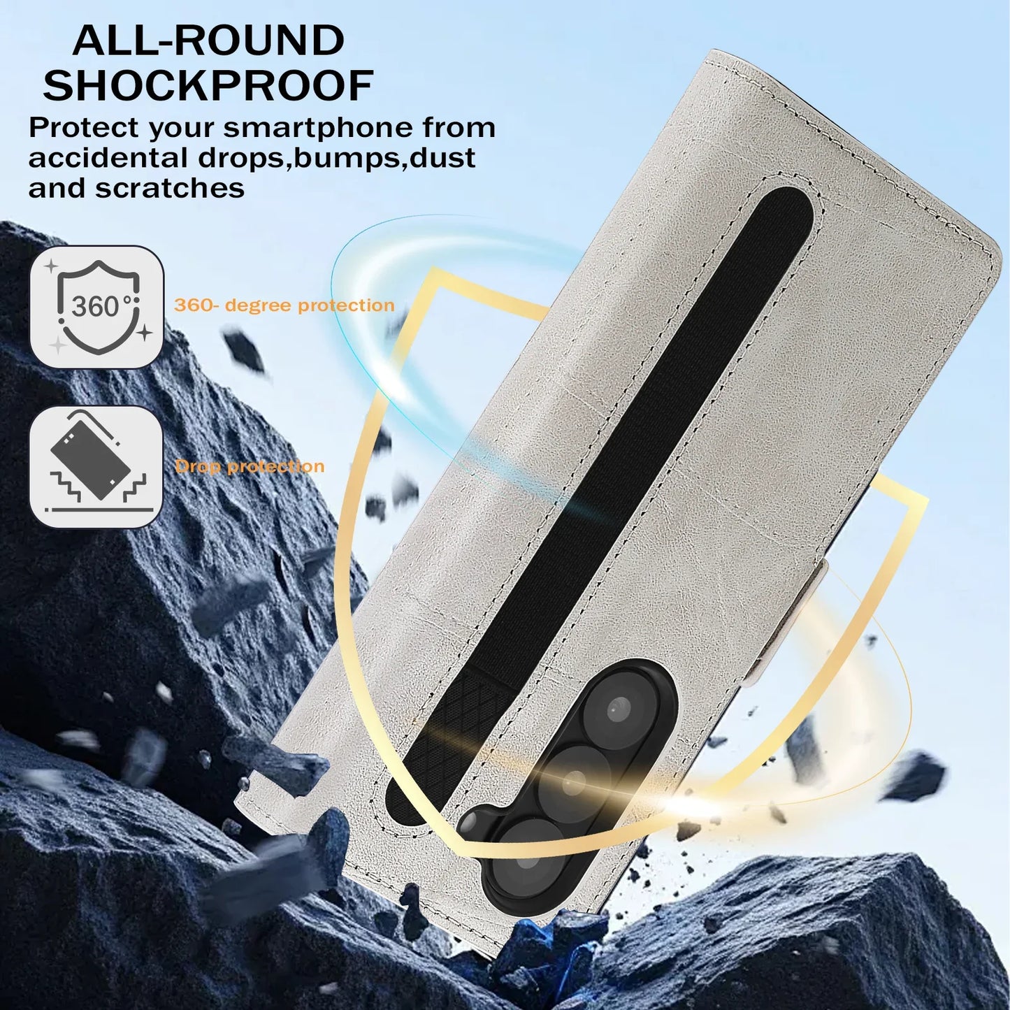 Flip Leather Phone Case for the Samsung Galaxy Z Fold7 (2 colours available)