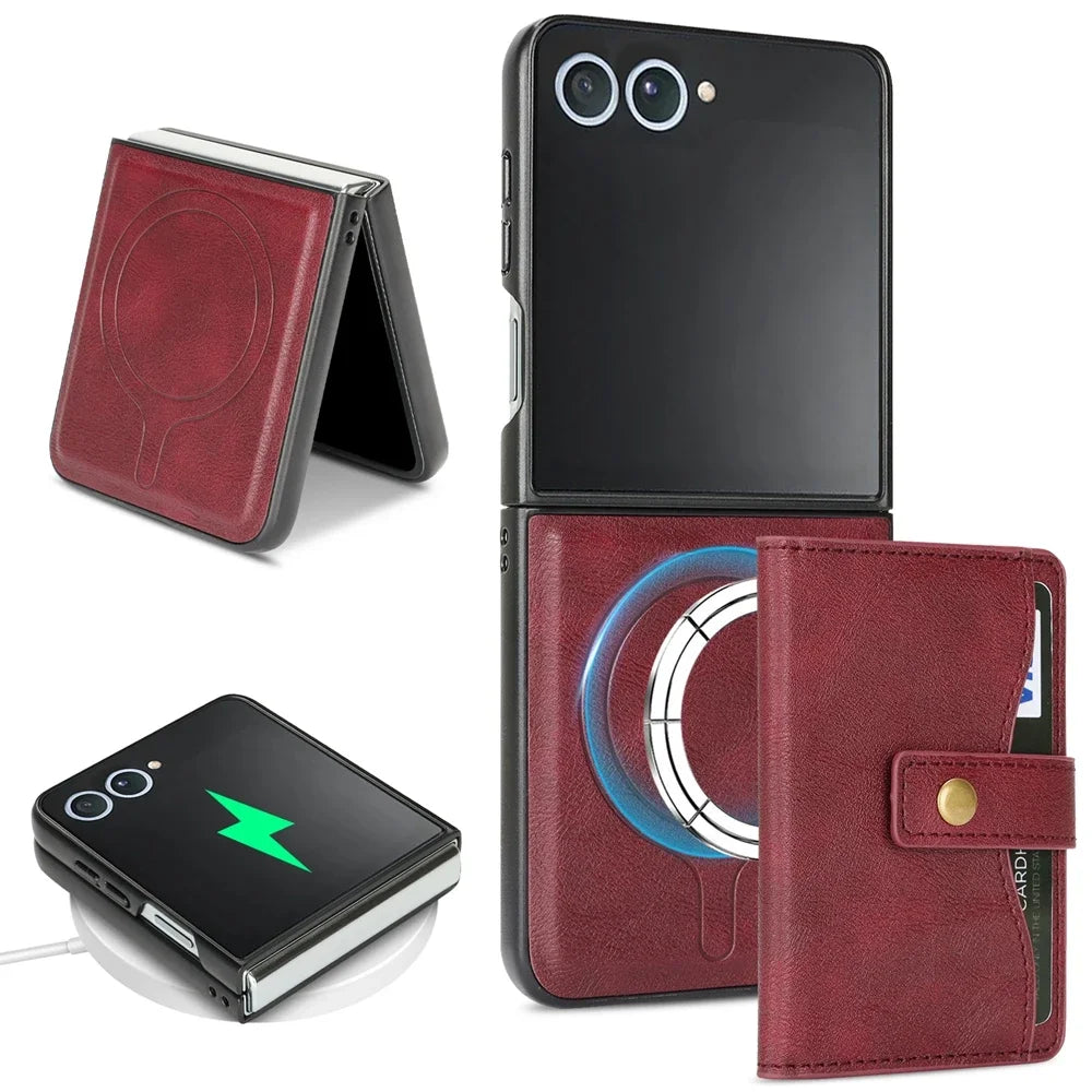 Wallet Leather Case for the Samsung Galaxy Z Flip7 (4 colours available)