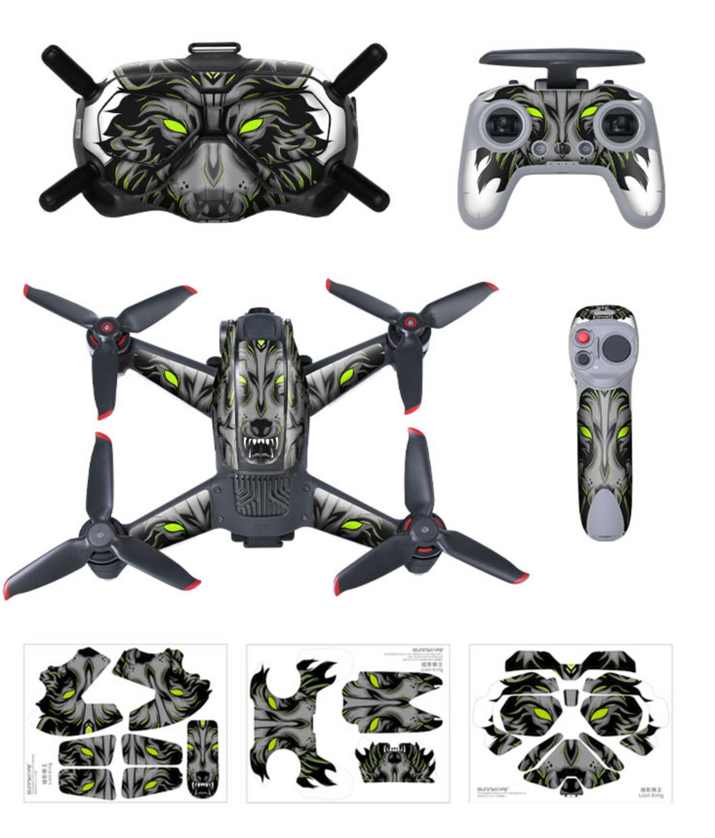 Sunnylife PVC Stickers for DJI FPV Drone - Actiontech