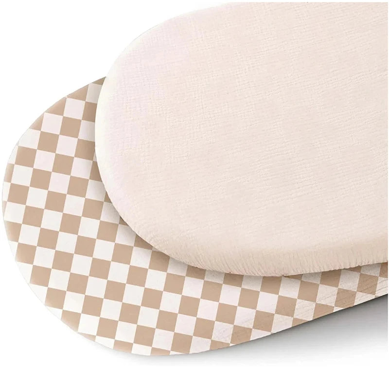 2-Pack Baby Bassinet Sheets – Soft Breathable Fitted Sheets for Bassinets & Changing Pads