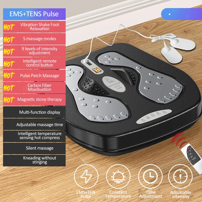Vibration Foot & Leg Massager with Heat – Adjustable Electric Relaxation Machine with Remote Control