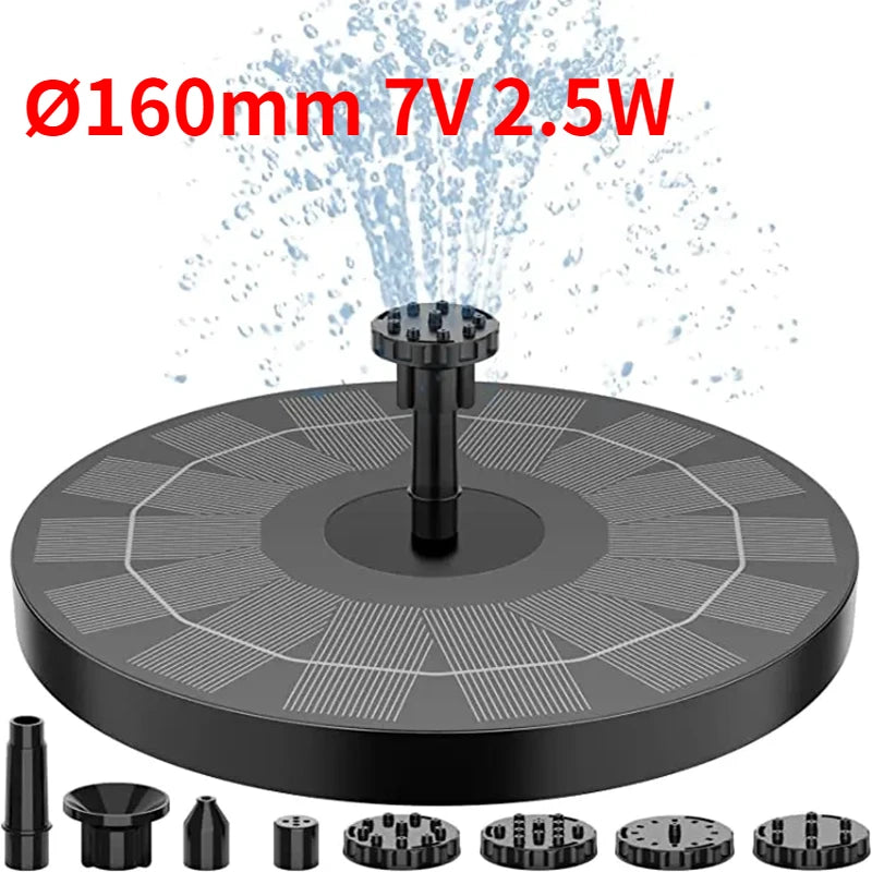 Outdoor Solar Fountain Pump Kit – 6-Nozzle Garden Pond & Bird Bath Fountain