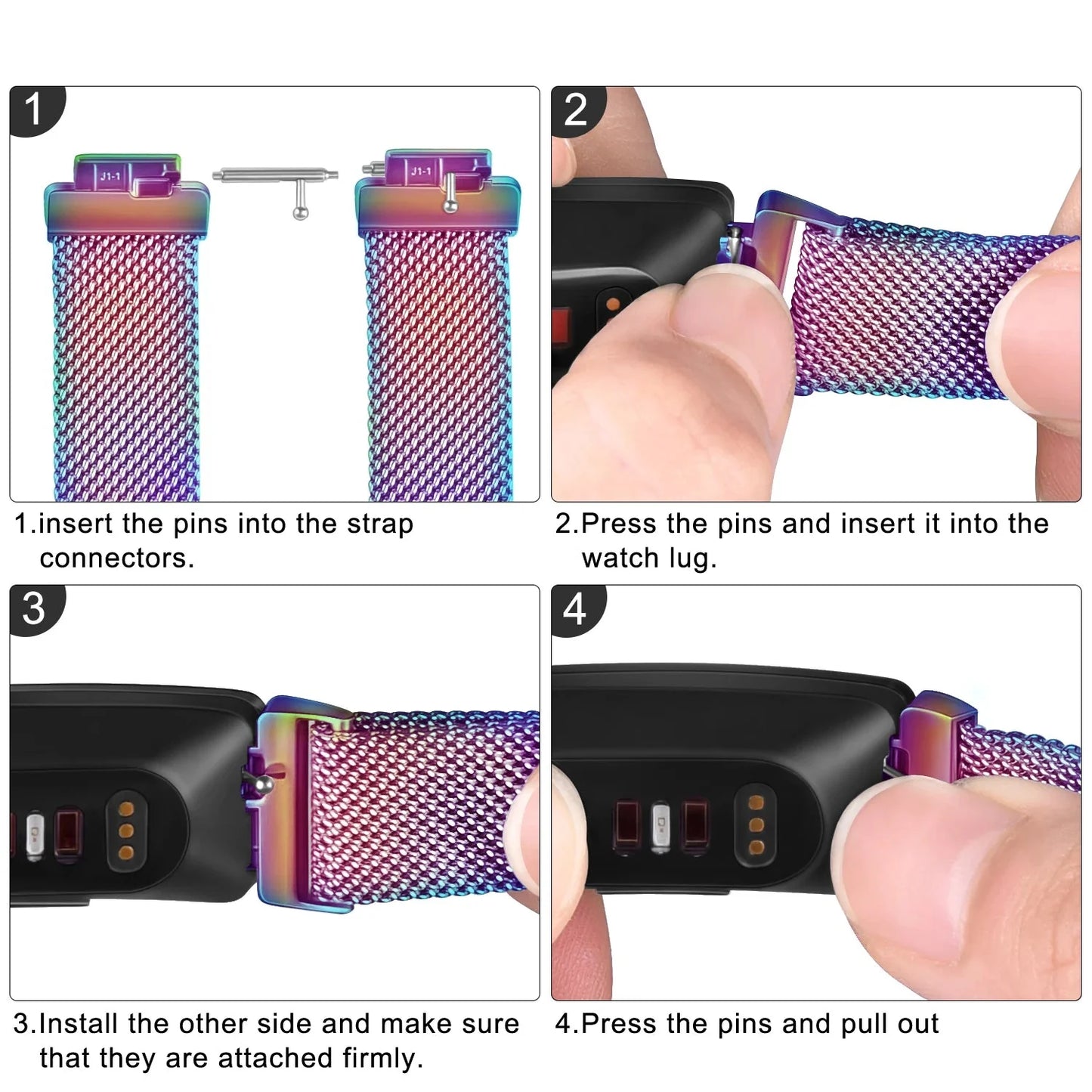 Metal Strap for the Fitbit Inspire/ACE 2/3 Series (available in 10 colours)