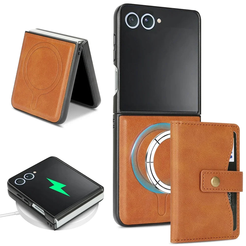 Wallet Leather Case for the Samsung Galaxy Z Flip7 (4 colours available)