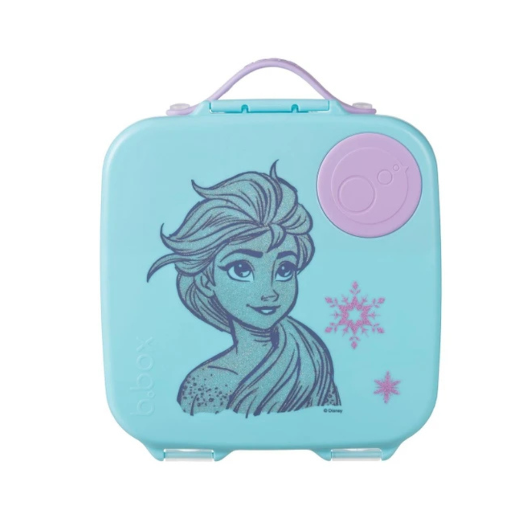 Light blue snack box with Elsa from Frozen on a white background