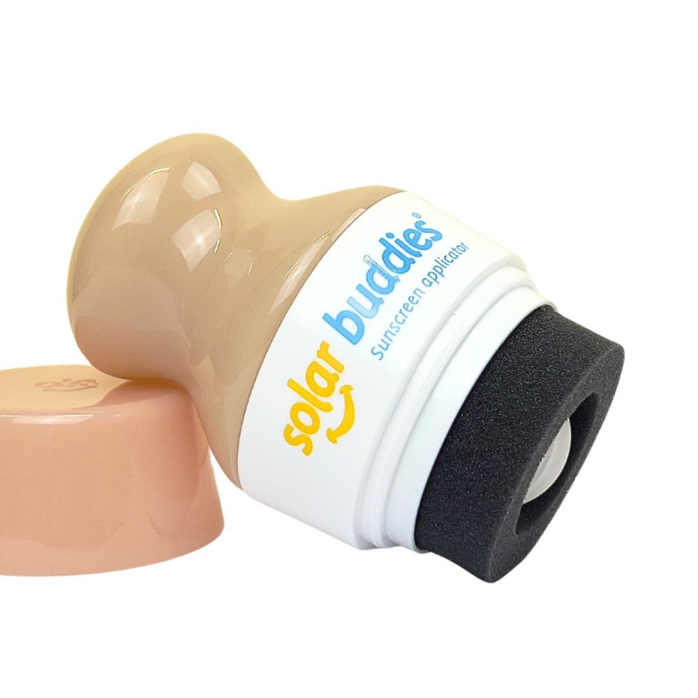 The Full coloured nude Solar Buddie is a refillable sunscreen applicator for kids and babies of any age. It's easy to use, no mess and perfect for outdoor fun and travel.