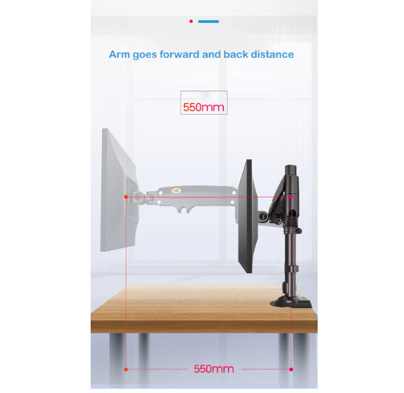 22''- 35'' Monitor Desk Mount Stand Full Motion Swivel Monitor Arm Gas Spring
