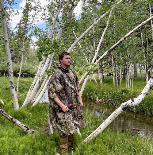 Rain Poncho Hooded Waterproof Camo Raincoat for Hunting Hiking Camping Fishing