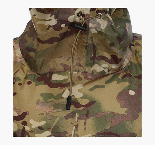 Camouflage Rain Poncho Hooded Waterproof Camo Raincoat for Hunting Hiking Camping Fishing