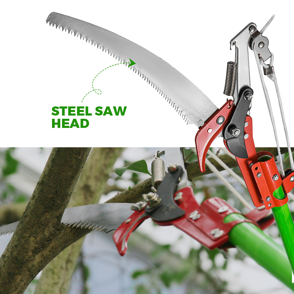 8M Detachable Pole Pruning Saw Tree Trimmer Shearing