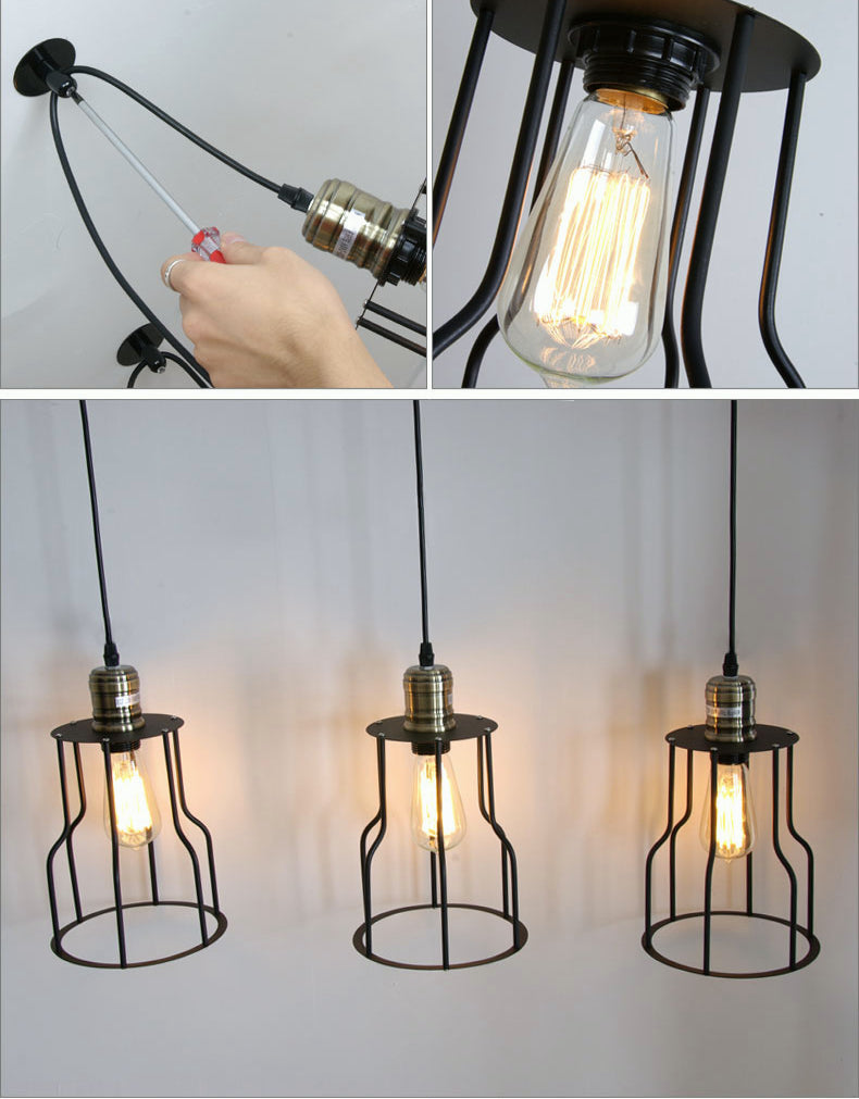 Ceiling Cage Pendant Lamp Light 10 Heads