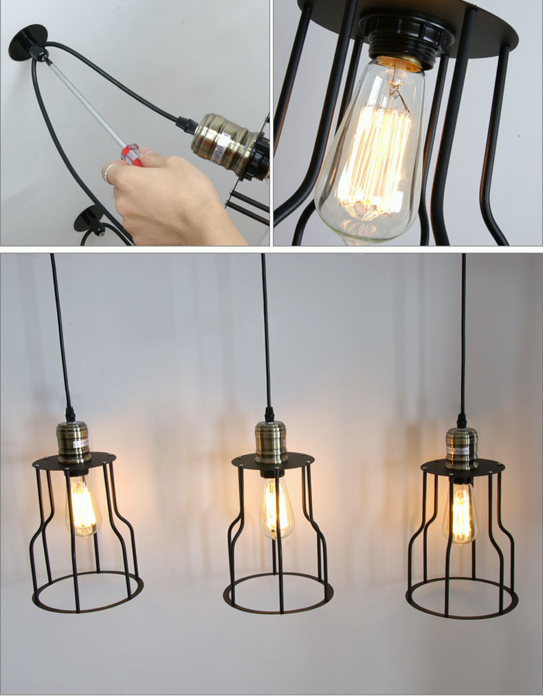 12 Heads Ceiling Lamp Vintage Industrial Cage Light - salelink.co.nz