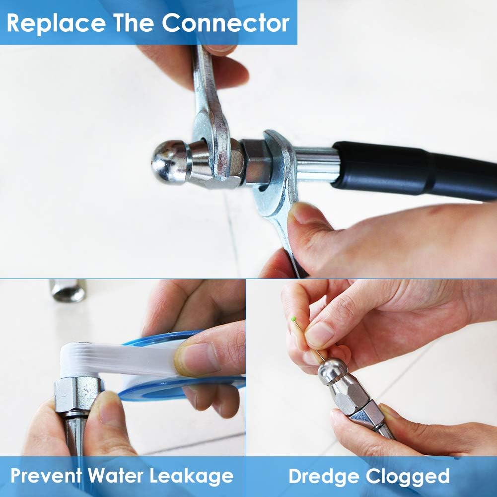 Sewer Jetter Nozzles Kit 30m Drain Cleaning Hose