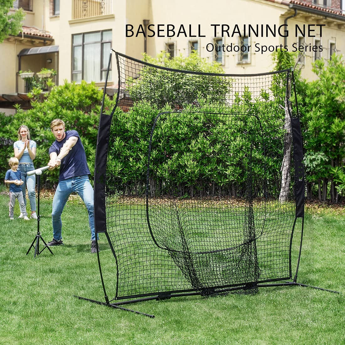 213x213cm Baseball Backstop Softball Practice Net with Carry Bag