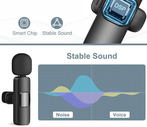 Microphone Dual Lapel Microphone for iPhone Ipad Android Pc