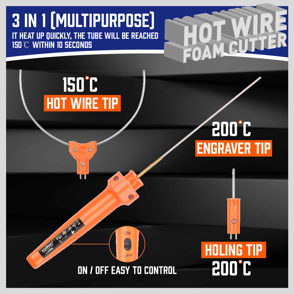 HORUSDY 3in1 Hot Wire Foam Cutting Kit Knife Cutter Engraving Styrofoam Polystyrene Tool