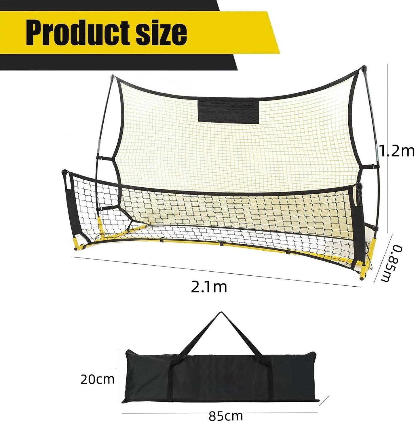 Rebounder Football Goal Nets 210x120x85cm