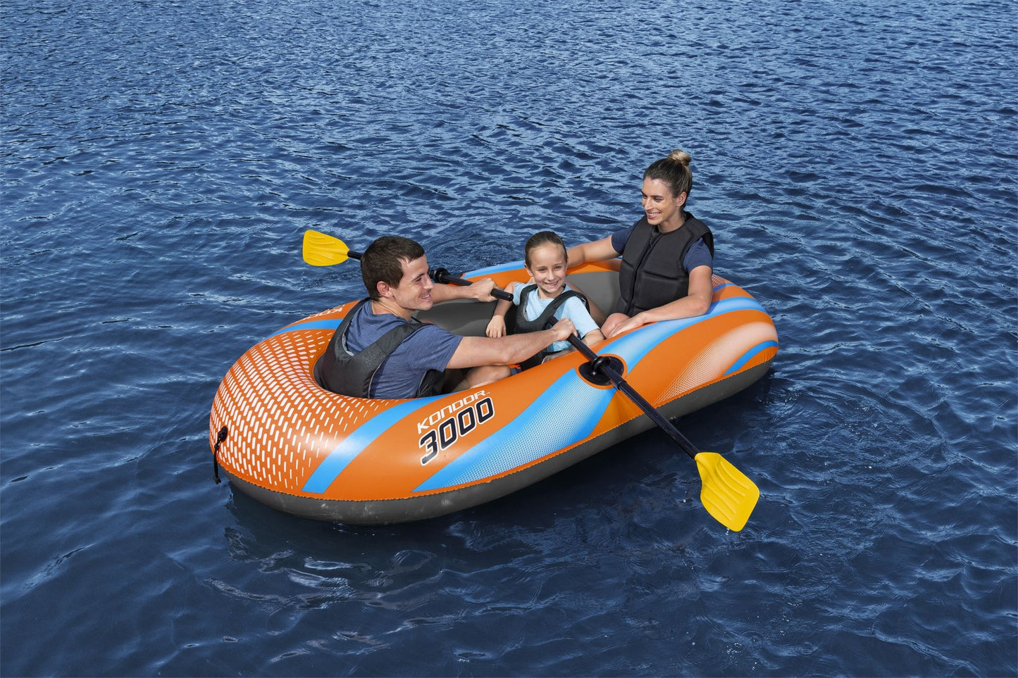 2.12x1.22m Three Persons Inflatable Kayak with Oars, Pump, Repair Patch