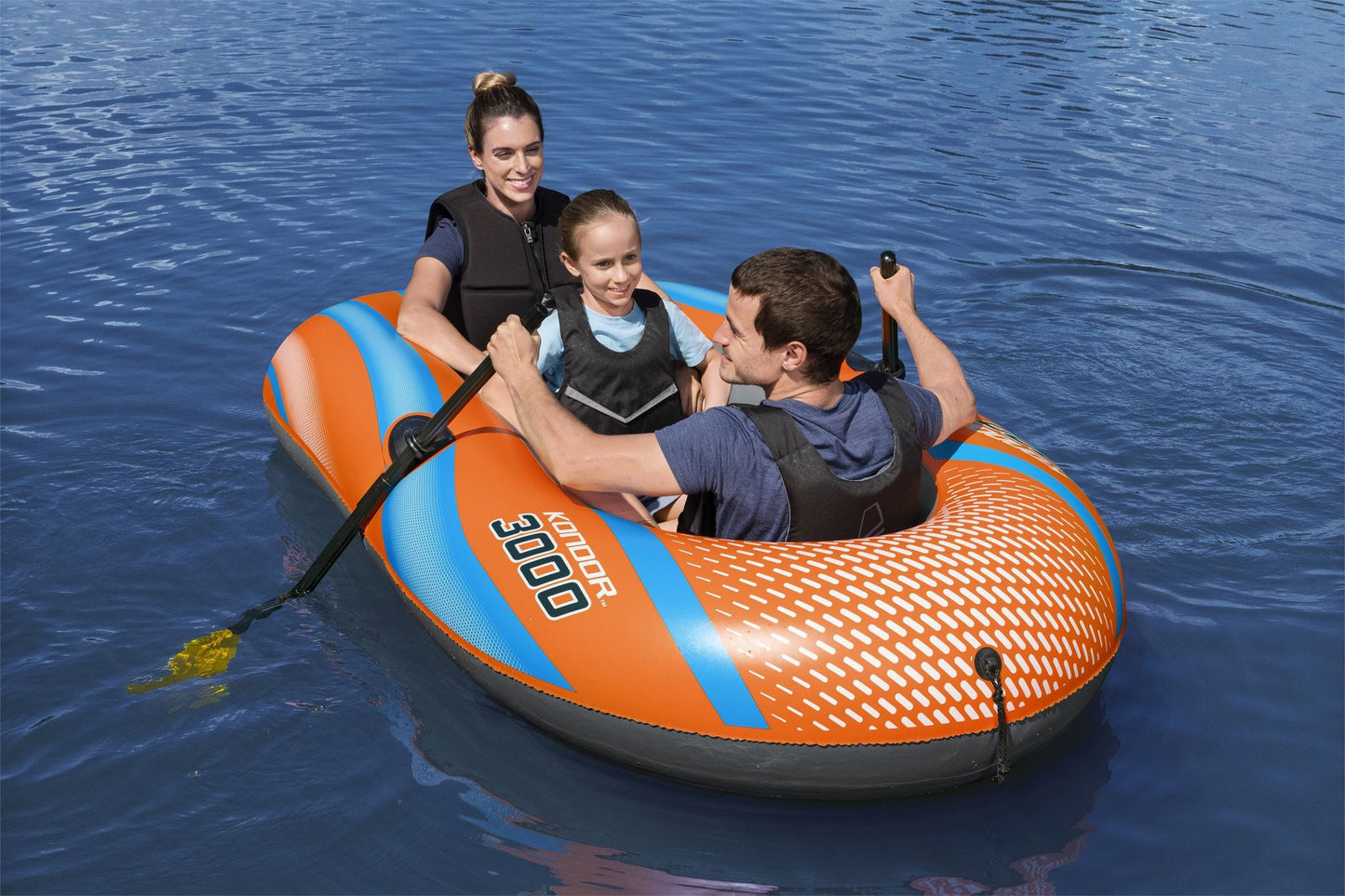 2.12x1.22m Three Persons Inflatable Kayak with Oars, Pump, Repair Patch