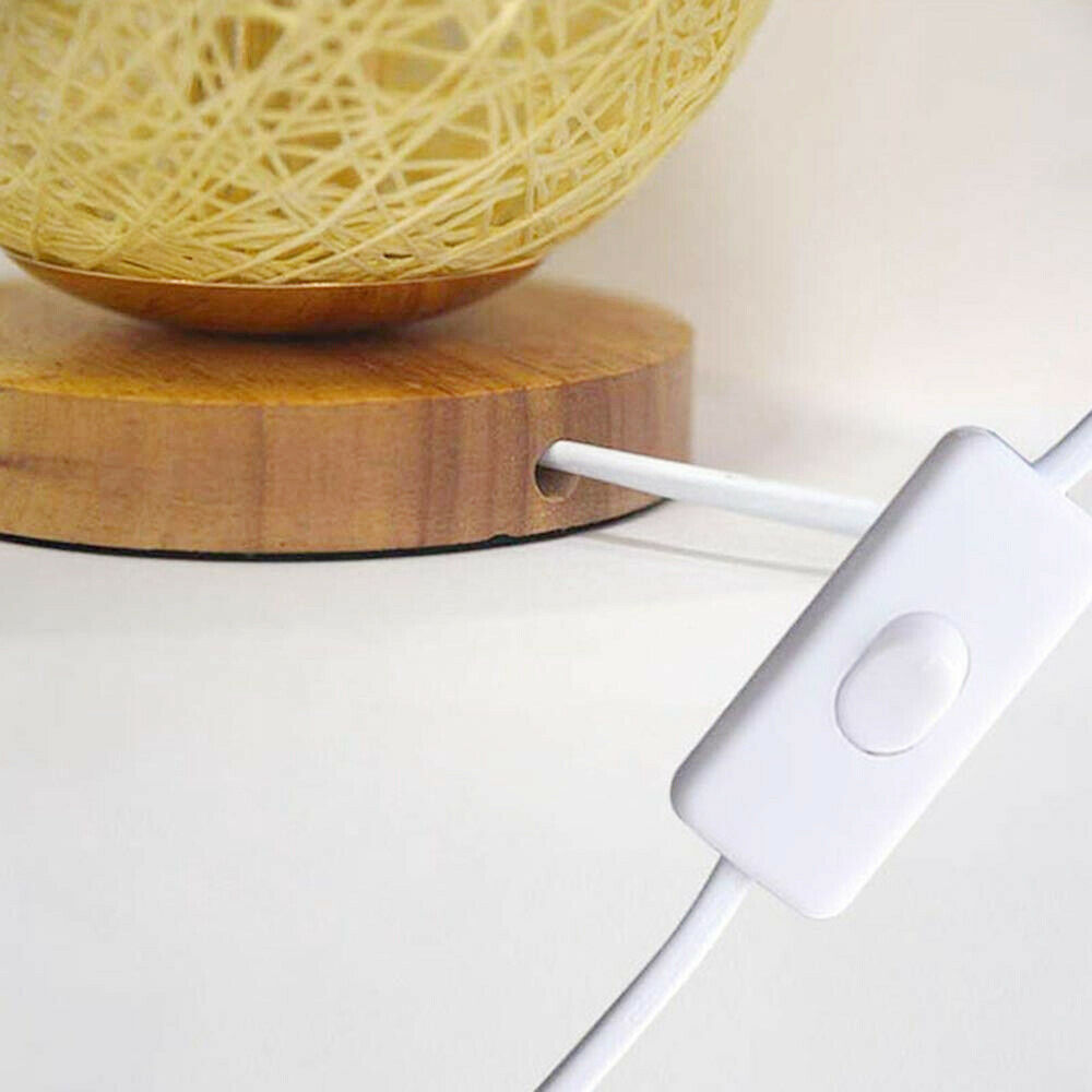 Rattan LED Table Desk Bedside Night Light Lamp 15cm