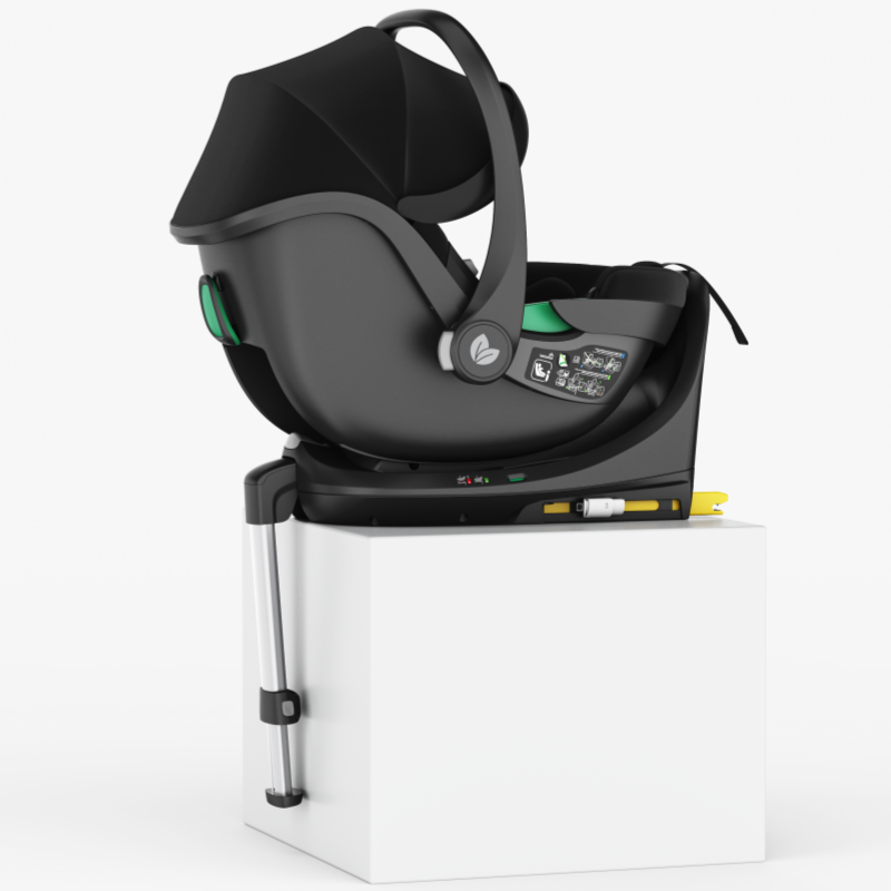 Baby Brightness Palms 4 in 1 travel system, bassinet stroller+infant capsule+ISOFIX base Black