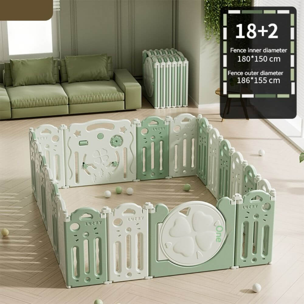 Baby Playpen-Four Leaf Clover in Green (12+2 To 18+2)